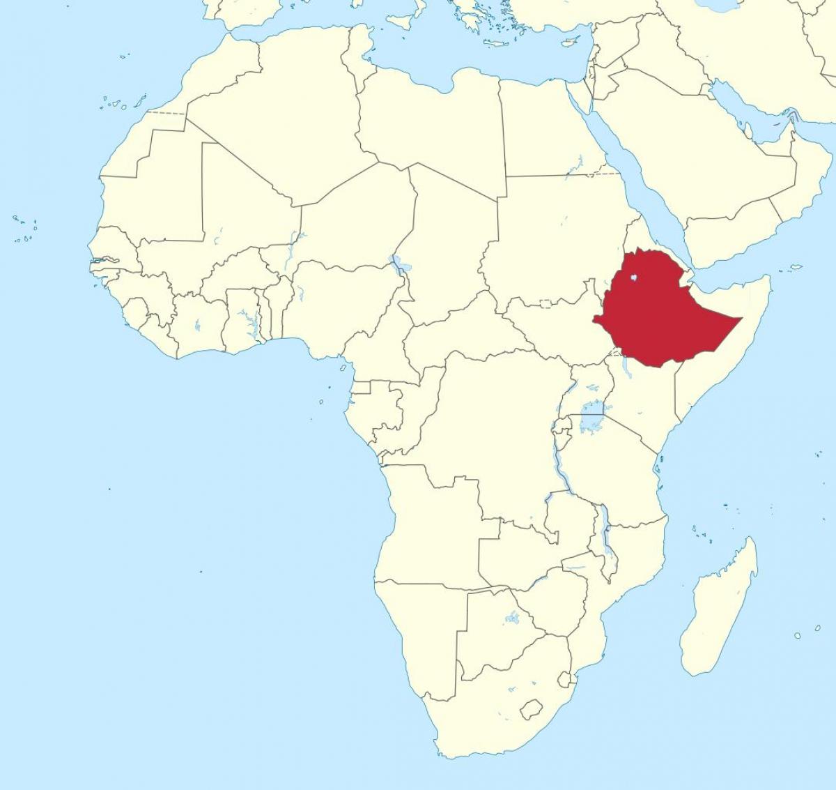 map of africa showing Ethiopia