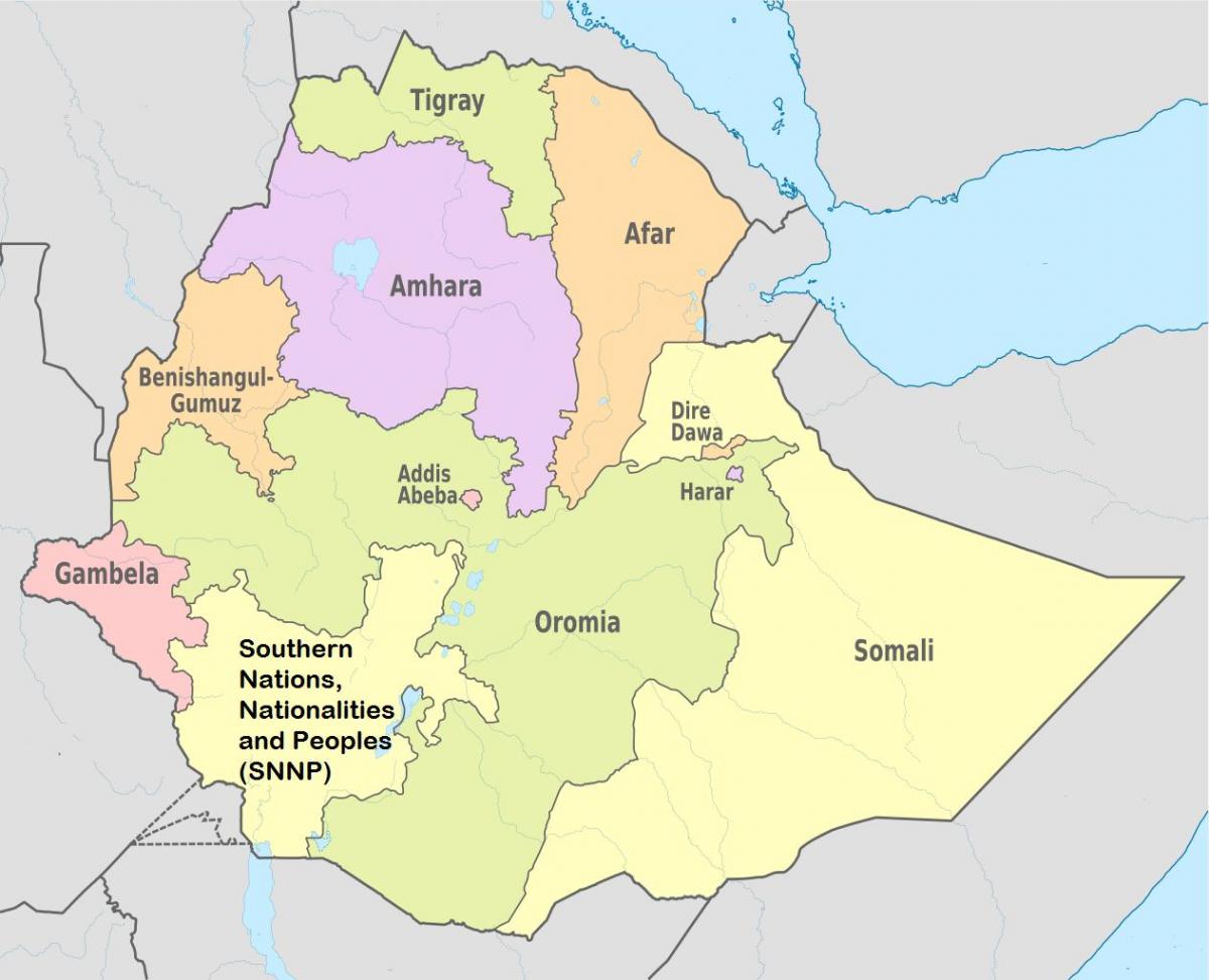 Ethiopia regional states map