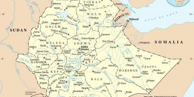 Political map of Ethiopia