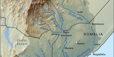 Map of Ethiopian rivers
