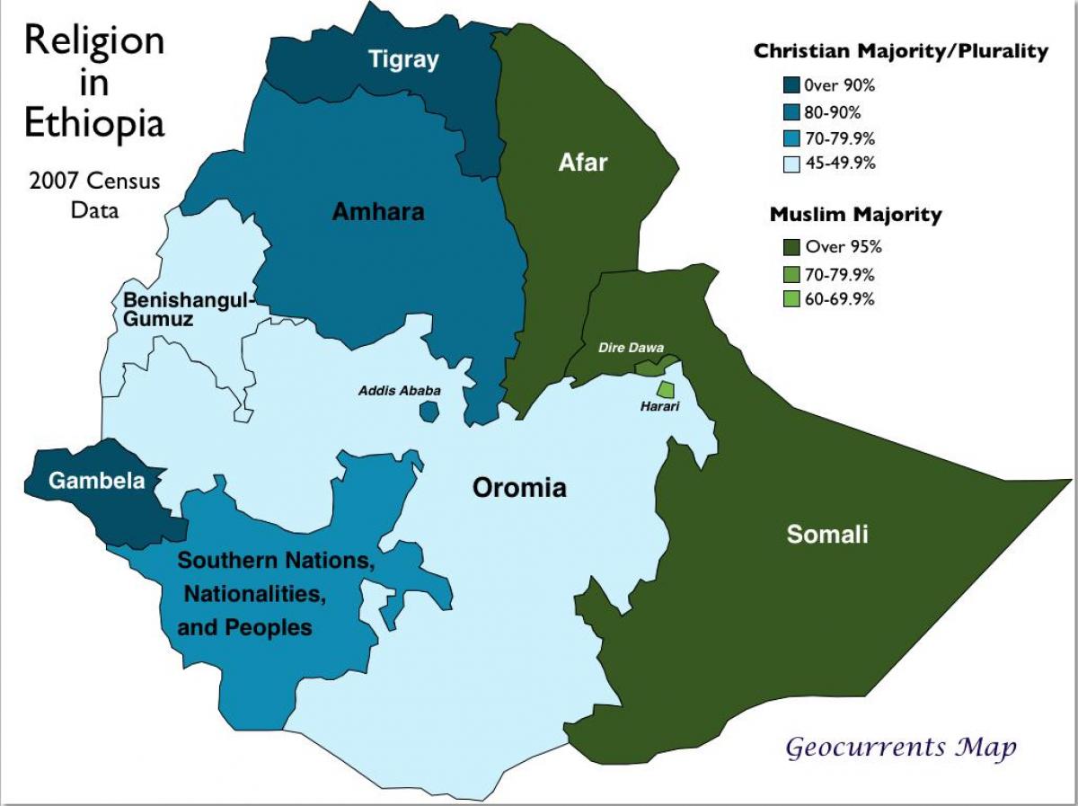 Ethiopian ethnic groups map