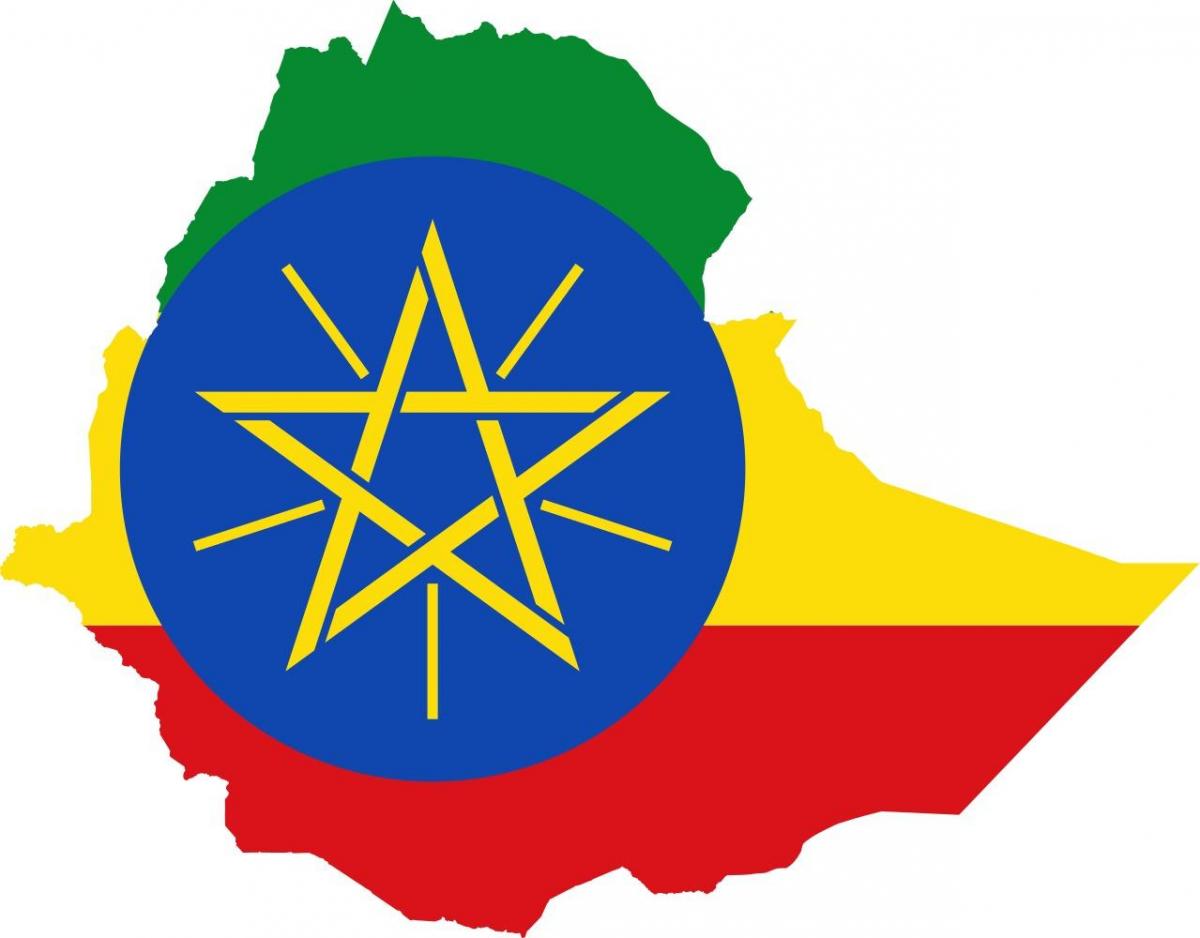 map of Ethiopia flag