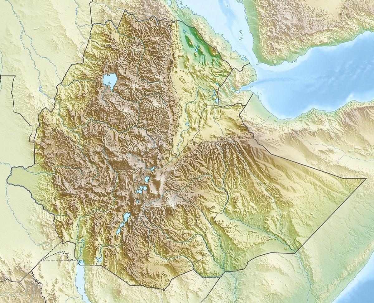map of Ethiopian mountains