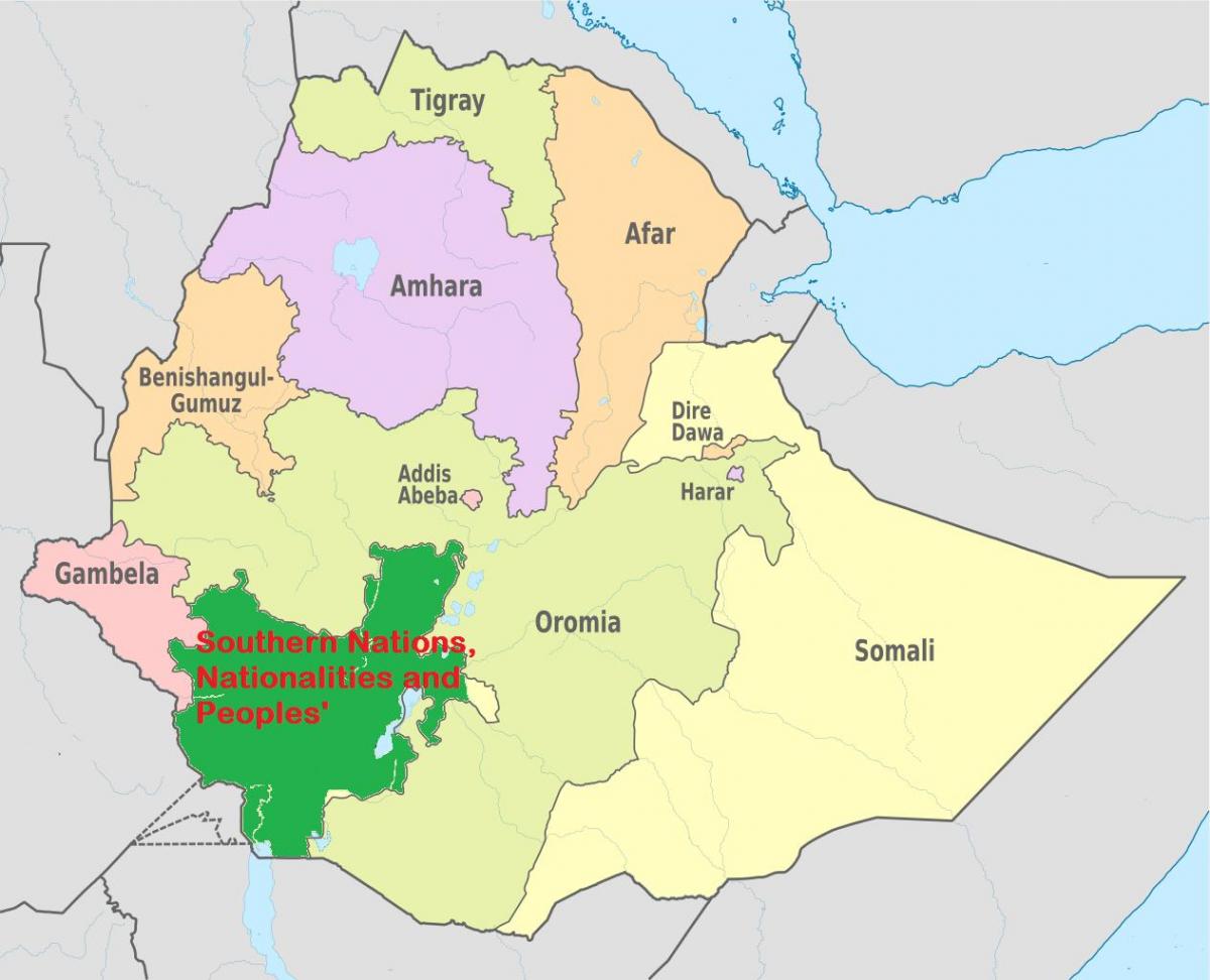 map of snnpr Ethiopia