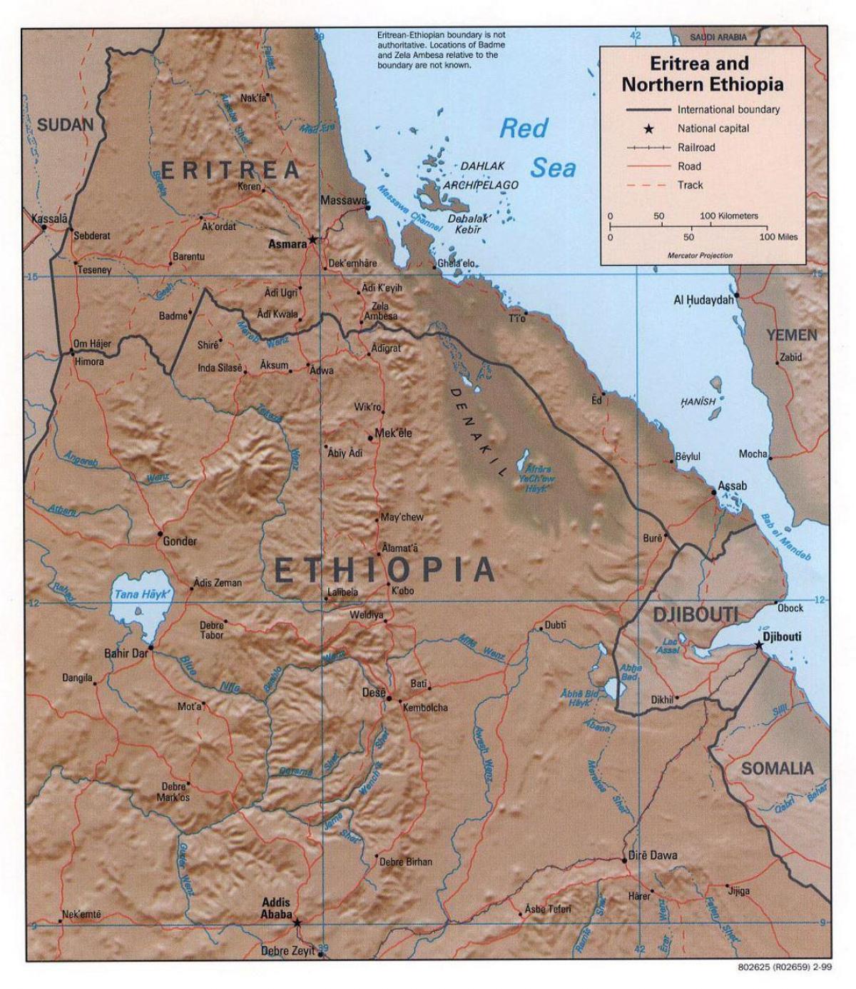 map of northern Ethiopia