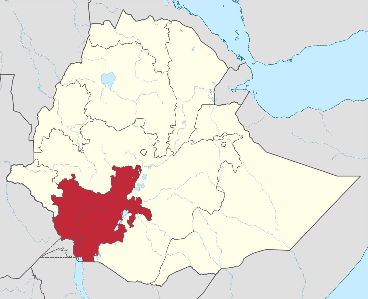 map of south Ethiopia