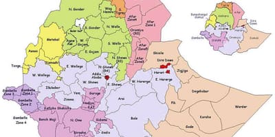 Map of Ethiopia administrative