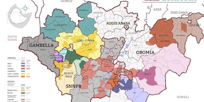 Map of Ethiopia coffee
