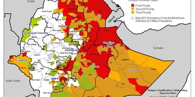 Map of Ethiopia drought