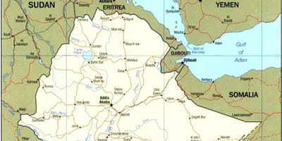 Geographical map of Ethiopia