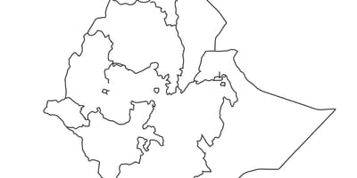 Blank map of Ethiopia