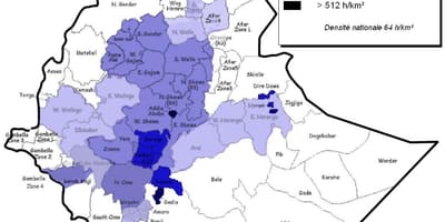 Ethiopia population density map