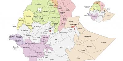 Ethiopian map by region