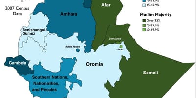 Map of Ethiopia religion