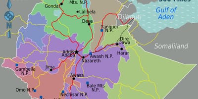 Ethiopia tourist attractions map