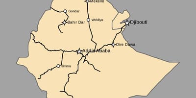 Map of Ethiopia train