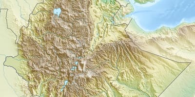 Map of Ethiopian mountains