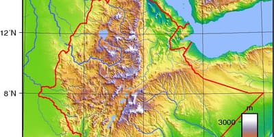 Ethiopia topographic map